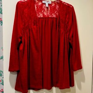 Red with lace shrug
